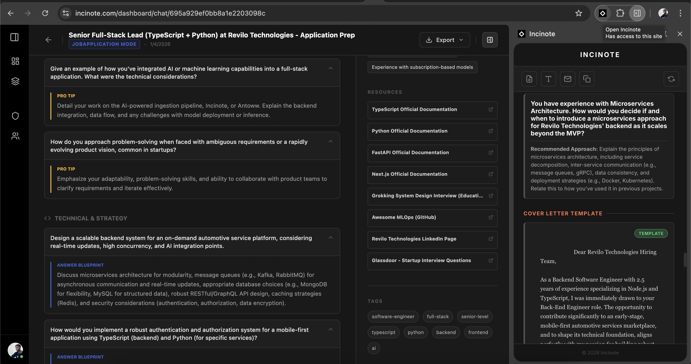 Incinote Extension Interface